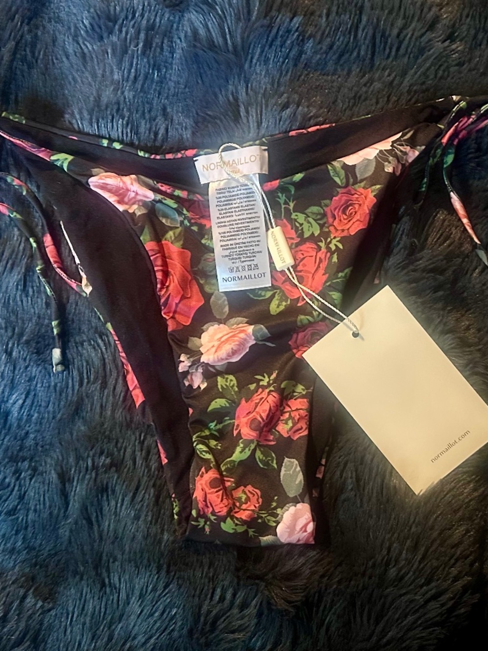Normaillot black floral print NWT